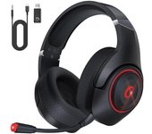 Wireless Gaming Headset for PS5/PC/Switch - 2.4GHz Ultra-Low Latency, 3D Surround Sound | 40Hr Playtime, Detachable Mic & Dual Connectivity - Wireless Gaming Headphones for PC, Phone, Laptop, Mac