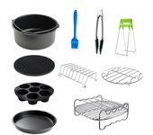 Accesorios para freidora de aire de 7 pulgadas, Molde para pizza, Tazas de silicona para hornear, Libro de recetas, Instant Pot para freidoras de Aire cruzadas de 5,3