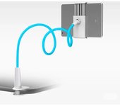 Phone Clip on Stand Holder with Grip Flexible Long Arm Gooseneck Tablet Lazy Bracket Mount Clamp support 4-11 in for IPad IPhone