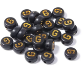 100-500PCS Acrylic Black Gold Color A-Z 26 Letter Beads Round Shape Alphabe Beads for Jewelry Making DIY Bracelet Accessories
