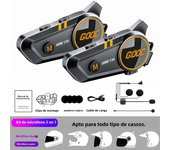 Bluetooth 5.3 Helmet Intercom Headset 300M Wireless Motorcycle Headphone intercomunicador IPX67 Waterproof 1100mA Earphone