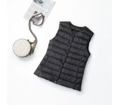Plus Size Women's Collarless V-neck Liner Down Vest Lightweight 2024 New Down Jacket Waistcoat Warm Jacket Thin Vest