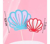 Mermaid Cake Topper Blue Ocean Seahorse Starfish Seaweed Coral for Kids 1st Birthday Party Boy Girl Baby Shower Party Decoration