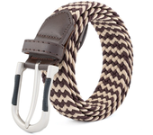 Women Men's Stretch Woven Braided Belt, Golf Casual Jeans Belts, Fashion Elastic Belts, Nylon Work Belts for Pants Shorts
