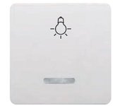 Tecla pulsador bombilla ancha BLANCA con luminoso BJC 17717-L