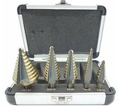 Broca Avellanadora de 5 Piezas con Carcasa de Aluminio Profesional y Eje Hexagonal