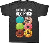Funny Check Out My Six Pack Donut Funny Gym T Shirts Summer Style Streetwear Short Sleeve Birthday Gifts T-shirt Mens 42843