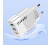 65W GaN PD Fast Charging USB Charger QC3.0 Type C EU/US Wall Adapter For iPhone 15 Xiaomi Samsung Portable Mobile Phone Charger