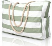 Bolsas de Playa para Mujer, Gran Bolsa impermeable con Cremallera, Bolsa de Playa impermeable, durable, Bolsa de Piscina, Bolsa Grande, Claro Green
