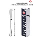 Mr.Spoon Serie Liso,Set Cubiertos ensalada y Cuchillo mantequilla 2, 6, 12, 24 o 48 piezas,Acero inoxidable18/0,Económico y funcional,Set Cubiertos ensalada210mm,Cuchillo mantequilla165mm,Mango monobloque,Apto para lavavajillas,Para casa,hotel,restaurante