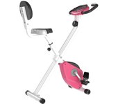 HOMCOM Bicicleta Estática Plegable para Ejercicios Profesional Bicicleta Vertical de Forma X con 8 Niveles Resistencia Magnética Ritmo Cardíaco Asiento con Altura Ajustable Acero 43x97x109 cm