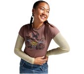 Camiseta de Manga Corta Converse Blooming Skate para mujer en color rosa