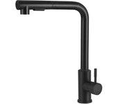 Grifo Cocina, Grifos Cocina Fregadero, Grifo Cocina con Ducha Extraible, Grifo de Cocina de Acero Inoxidable Negro, Grifo de Cocina Fregadero con Ducha, Grifos de Cocina Giratorio 360 °