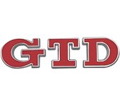 AUTOZOCO Emblema Adhesivo metálico GTD, Insignia GTD Apto para Parte Trasera Autoadhesiva, Compatible con VW Golf 7, 6, 5, 4, Pegatina GTD MK2, MK4, MK5, MK6, MK7, Metal, Rojo Borde Plata