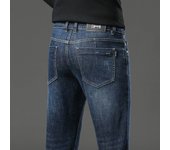 2024 Fashion Men's Stretch Jeans Business men Straight Leg Classic Jeans Casual Denim Long Pants Slim Fit Simple Man Trousers