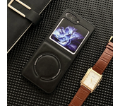 Leather for Magsafe Magnetic Wireless Charge Phone Case for Samsung Galaxy Z Flip 6 5 4 3 Flip5 Flip4 Flip6 5G Shockproof Cover