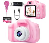Camara digital X2 infantil HD 64GB  ,niños niñas 12mp, video 1080P, Rosa, ENVIO 24H, NUEVO
