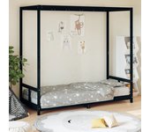vidaXL Estructura de cama para niños madera de pino negro 80x200 cm