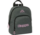 SAFTA - MINI MOCHILA KAPPA "SILVER PINK" 30x25 cm - Mochila con Asas Ajustables y Espalda Ergonomica - Mochila con Compartimientos con Cremallera - Mochila Diseño Único y Licencia Oficial By KAPPA "SILVER PINK"