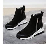 Women Sports Casual Shoes Autumn New Women High Top Wedges Vulcanize Boots Female Platfrom Zipper Chunky Ankle Boots