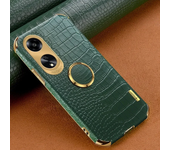 Plating Crocodile Texture Phone Case for OPPO A60 98 78 58 38 18 97 95 94 77 57 54 17 16 96 76 4G 5G Magnetic Finger Ring Cover