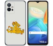 Funda Silicona para Vivo Y55 5G diseño Leones Dibujos
