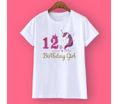 Unicorn Birthday Shirt 1-12 Birthday T-Shirt  Wild Tee Girls Party T Shirt Unicorn Theme Clothes Kids Gifts  Fashion Tops Tshirt