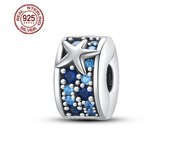 S925 Sterling Silver Fixed Buckle Series Star Four-leaf Clover Charms Fit Pandora Bracelet DIY Beads For Women Fine Jewelry Gift