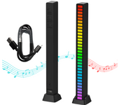 XOKOTAKI Barra de Luz de Ritmo Musical LED RGB Multicolor 32 Luces 18 Modos para Gaming, PC, TV, Coche