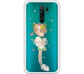 Funda compatible con Xiaomi Redmi 9 - Nina fondo corazones