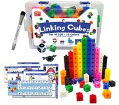 Montessori Math Toys 10 Colors Rainbow Link Cubes Snap Blocks Stacking Game Educational Learning Toys For Children Diy 3D Puzzle