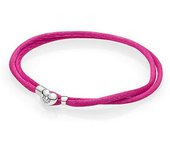 Pulsera Pandora Moments en Cordón Rosa para Charms