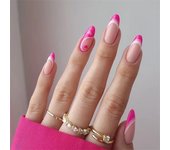 24Pcs Manicure Wearable Fake Nails Ballerina Removable Coffin Fake Nails Finished Women Girls Almond False Nails Art Decoration