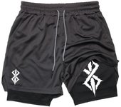 Graphic 2 in 1 Athletic Shorts for Men Gym Workout Running Performance Shorts with Phone Pocket Quick Dry Breathable Lightweight
