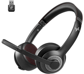 JIAMQISHI EH02U Wireless Bluetooth Headset ANC MIC for Work Computer Headphones USB Dongle Mute Mic for MacBook Headset Phone