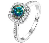 JoyceJelly 1 Carat Colored Moissanite Diamond Rings For Women Female Classic 925 Sterling Silver Ring Wedding Engagement Jewelry