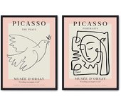 Set de 2 cuadros calidad premium con marco de madera - 30x40 cm o 50x70 cm - POSTER LAB