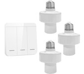 Smart RF 433mHz Remote Control E27 E26 Bulb Holder Socket Led Lamp Base Wireless Light Switch AC 85-265V 1/2/3 Gang Switch
