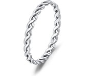 Modian  925 Sterling Silver Texture Twisted Thin Sackable Finger Ring For Women Vintage Trendy Party Fine Jewelry Gifts