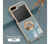 Luxury Electroplate Bright Surface TPU Soft Case for Samsung Galaxy Z Flip 6 5 4 5G Flip6 Magnet Holder Ring Shockproof Cover