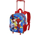 Mochila 3D con Ruedas Pequeña Marvel Spiderman Amazing 26 x 34 cm