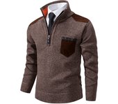 Pullover Men Sweater Cashmere Thick Polo Shirts Korean Half Zipper Cold Blouse Stand Collar Autumn Winter Outerwear Luxury Cloth