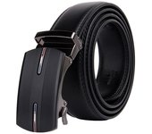 Man Ratchet belt, cowhide belt suitable for formal casual cowboy golf, with easy sliding buckles, Christmas gifts, meet almost