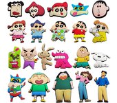 21PCS MINISO New Japanese anime Shoe Charms Accessories DIY Shoe Decoration Buckle for Classic Clog Kids Gifts
