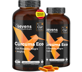 Pack 2x Cúrcuma ECO Tamaño XL - Antiinflamatorio Natural con Jengibre y Pimienta Negra - 1 AÑO de Suministro - Sevens Nutrition