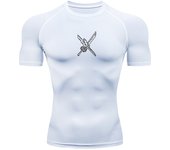 Anime Graphic Compression Shirts for Men Athletic Quick Dry Tshirts Tees Tops Gym Workout Undershirts Short Sleeve Rash Guard
