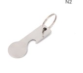 1Pcs Shopping Trolley Tokens Key Rings Stainless Steel Key Rings Portable Trolley Removers