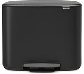 Brabantia Bo Pedal - Cubo de basura, Acero Inoxidable, Negro, 36 litros
