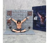 22cm One Piece Portgas·D· Ace Figure Team Prison Name Whitebeard Pirates Captain Of The Second Anime Christmas Gifts Scene Model