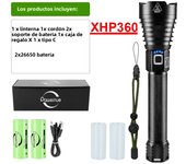 XHP360 Super Bright Flashlight High Power LED Torch Rechargeable Waterproof Torch Light Outdoor Fishing Light Camping Lantern